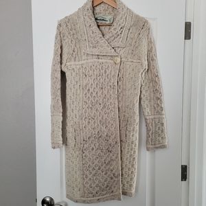 Aran Crafts Merino Wool Coat, Color Oatmeal, Size S